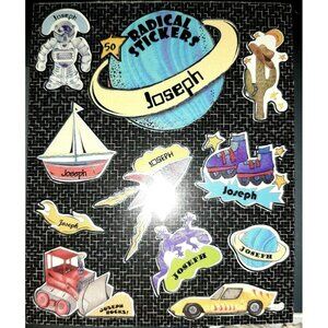 Lot of 50 Joseph Name Stickers Booklet Foil Accented NEW Joe Joey